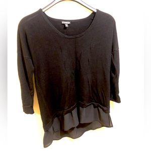 Express 3/4 Sleeve Dressy Knit Sweater Work Shirt Blouse Black Top Size M